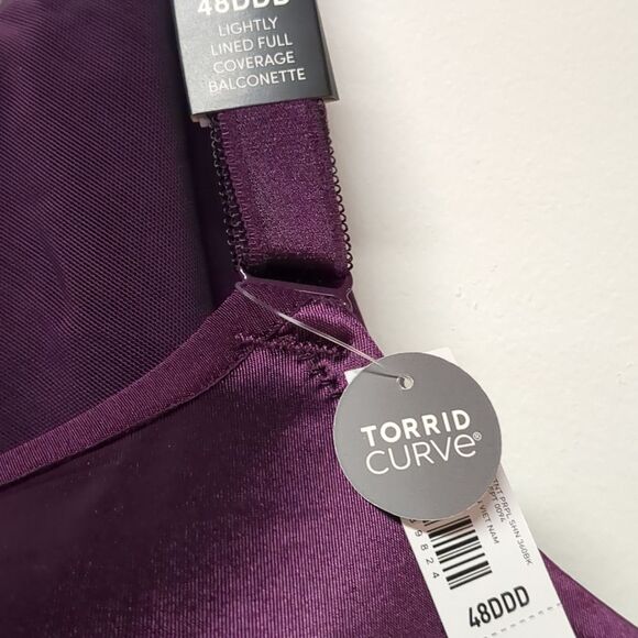 NEW Torrid Lightly Lined Full Coverage Balconette Bra - Purple Size 48DDD - Picture 3 of 6